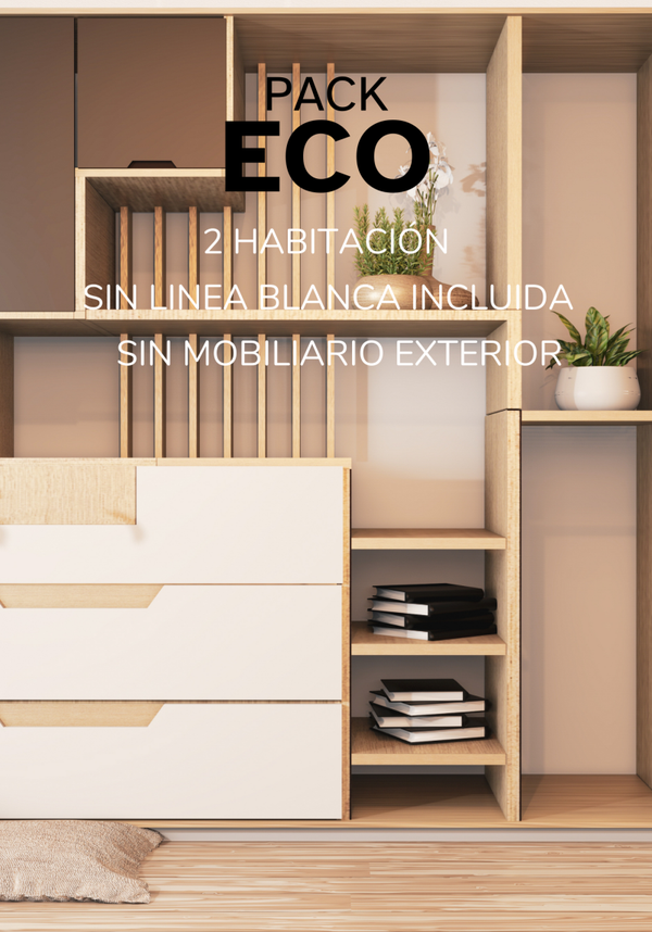 PACK ECO - 2 habitaciones - Sin mobiliario exterior - SIN LINEA BLANCA INCLUIDA