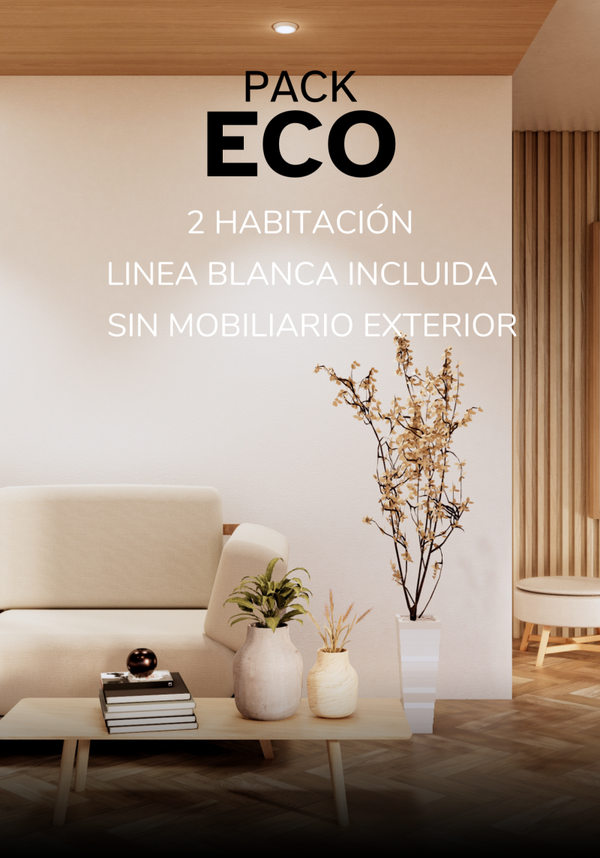 PACK ECO - 2 habitaciones - Sin mobiliario exterior - CON LINEA BLANCA INCLUIDA