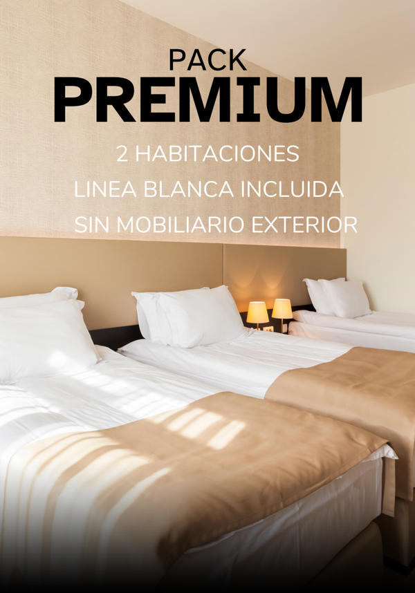 PACK PREMIUM - 2 habitaciones - Sin mobiliario exterior- LINEA BLANCA INCLUIDA