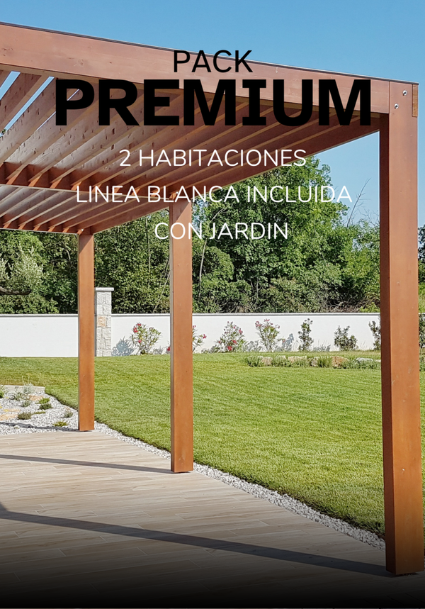 PACK PREMIUM - 2 habitaciones - Mobiliario jardín - CON LINEA BLANCA INCLUIDA