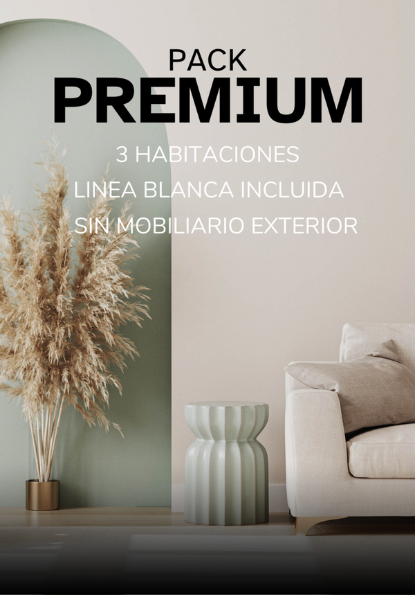 PACK PREMIUM - 3 habitaciones - Sin mobiliario exterior- LINEA BLANCA INCLUIDA