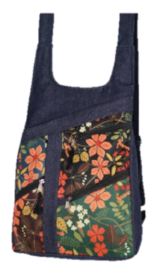 Bolso Bandolera Negro Estampado Primavera