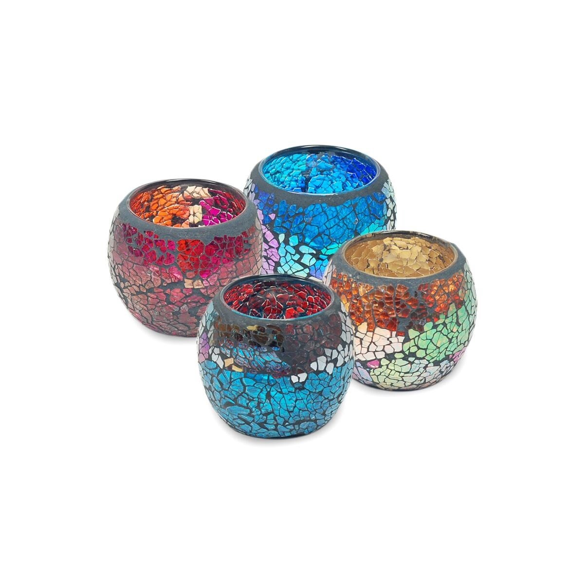 Portavelas Vidrio Multicolor