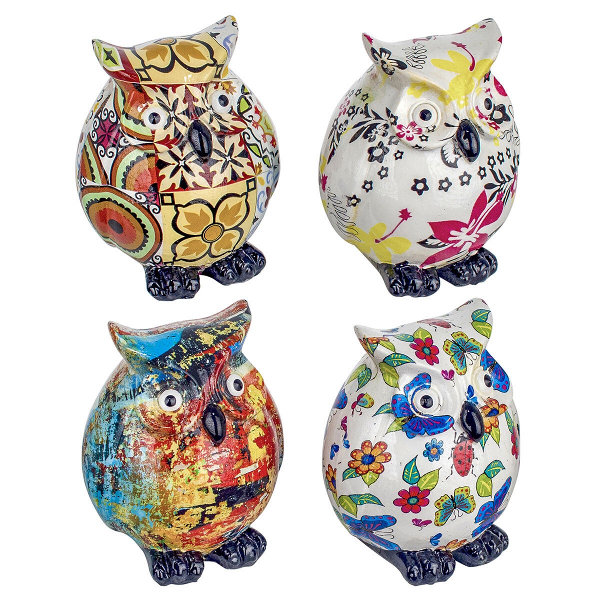 Búho Pequeño Multicolor de Resina
