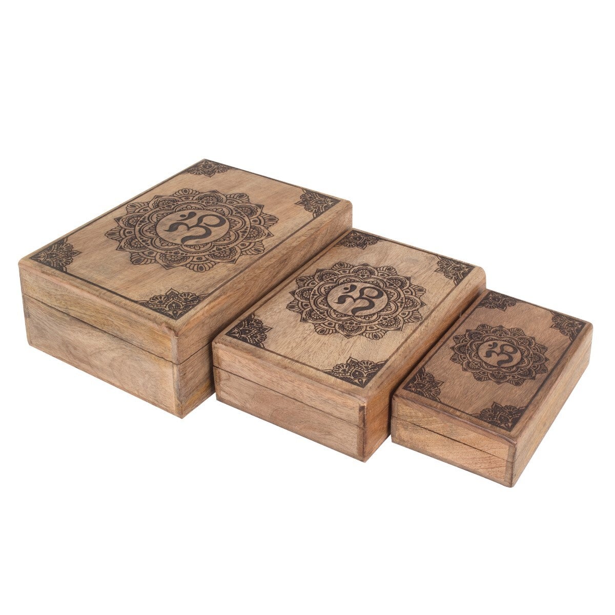 Cajas Madera Mandala Om