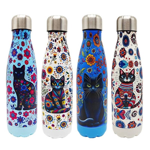 Botella Termo Gato Pop | Diseño étnico