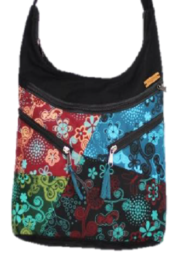 Bolso Bandolera Negro Estampado Multicolor 2