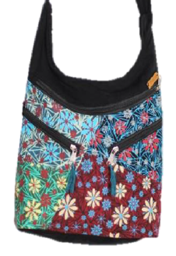 Bolso Bandolera Negro Estampado Multicolor 3