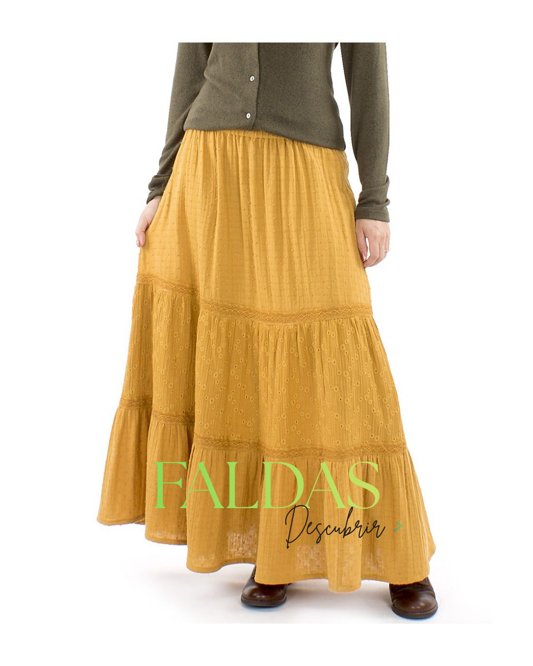 Falda larga tipo boho