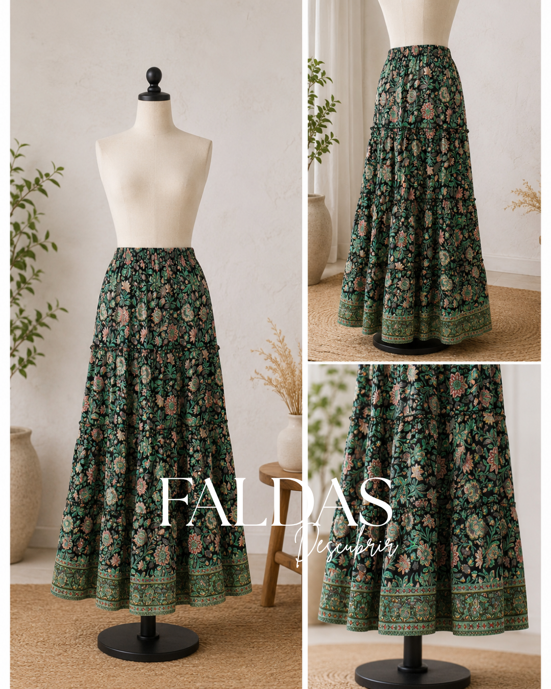 Falda Hippie Mujer Moda Boho