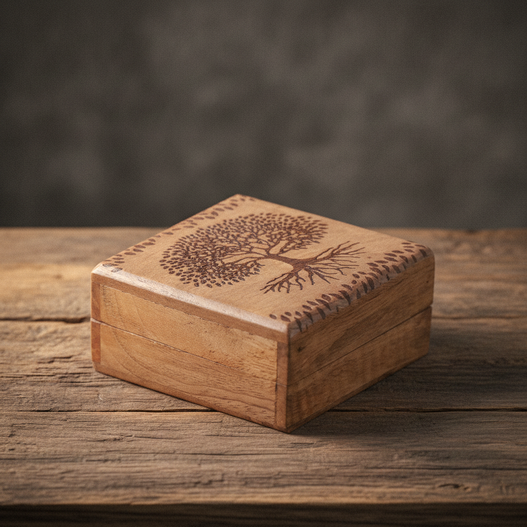 Caja Pequeña Madera Árbol de la Vida | Decoraciones Hippies