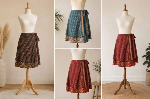 Falda Corta Cruzada Arrah | Ropa Boho Hippie Chic