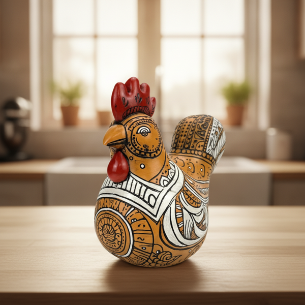 Figura de Gallo | Decoración Artesanal de Estilo Hippie