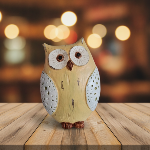 Búho Decorativo de Madera | Figura Boho Artesanal