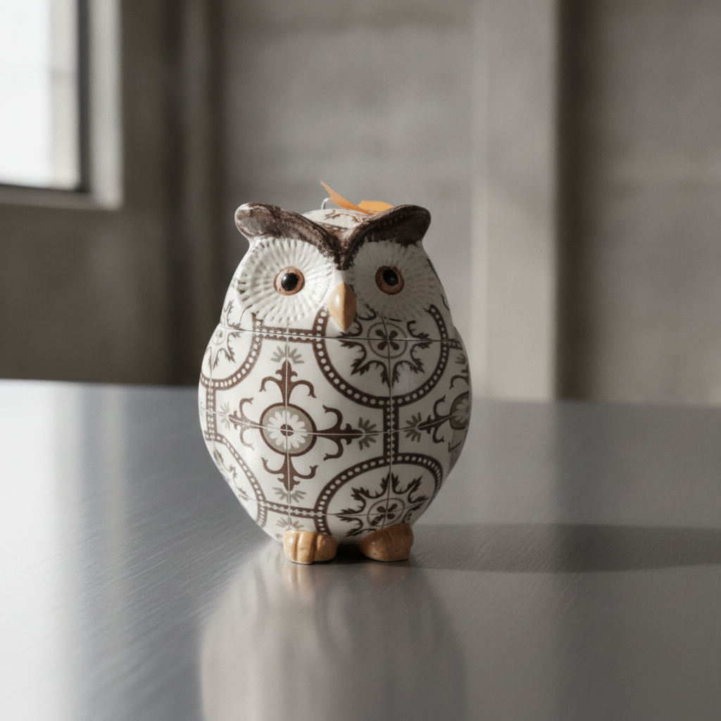 Búho Decorativo de Cerámica | Figura Mosaico Boho