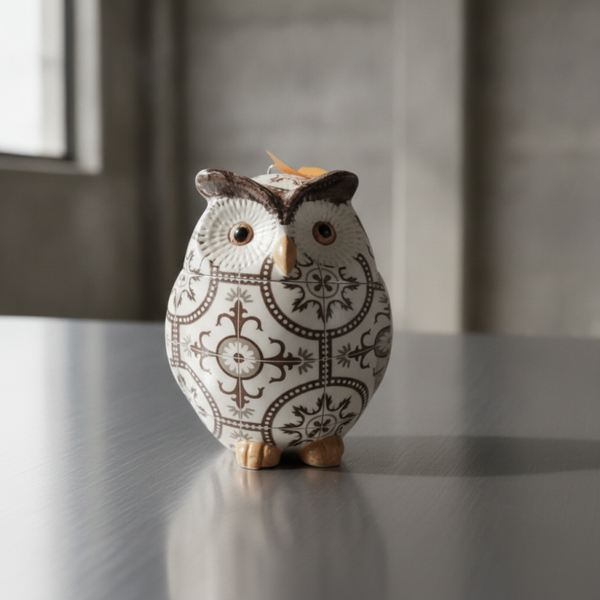 Búho Decorativo de Cerámica | Figura Mosaico Boho