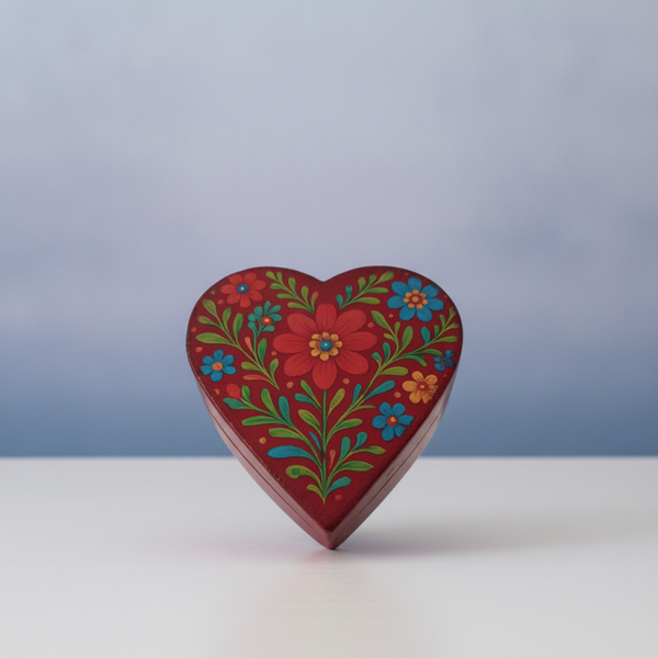 Caja Metálica Corazón Floral | Joyero Boho