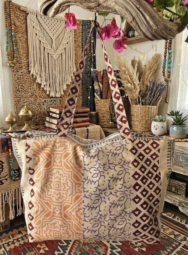 Bolso XL Gitana de Algodón Boho | Block Print