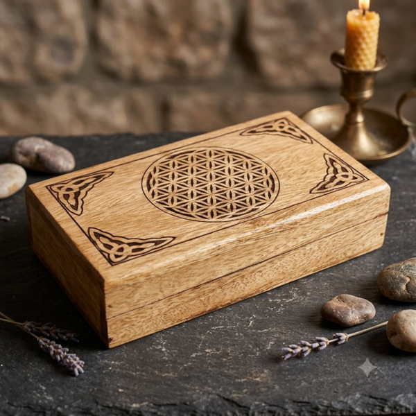 Caja de Madera Flor de la Vida | Decoraciones Hippies
