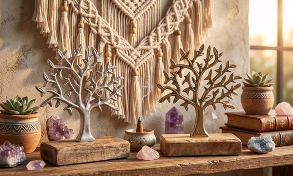Figura Árbol de la Vida Metal y Madera | Decoración Boho Chic