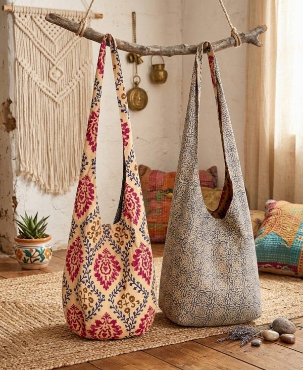 Bolso Reversible de Algodón Boho Chic | Estilo Hippie Único