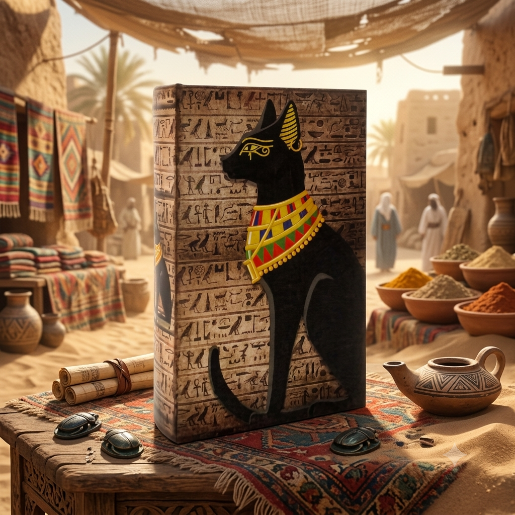 Caja Libro Gato Egipcio | Artesanal Hippie