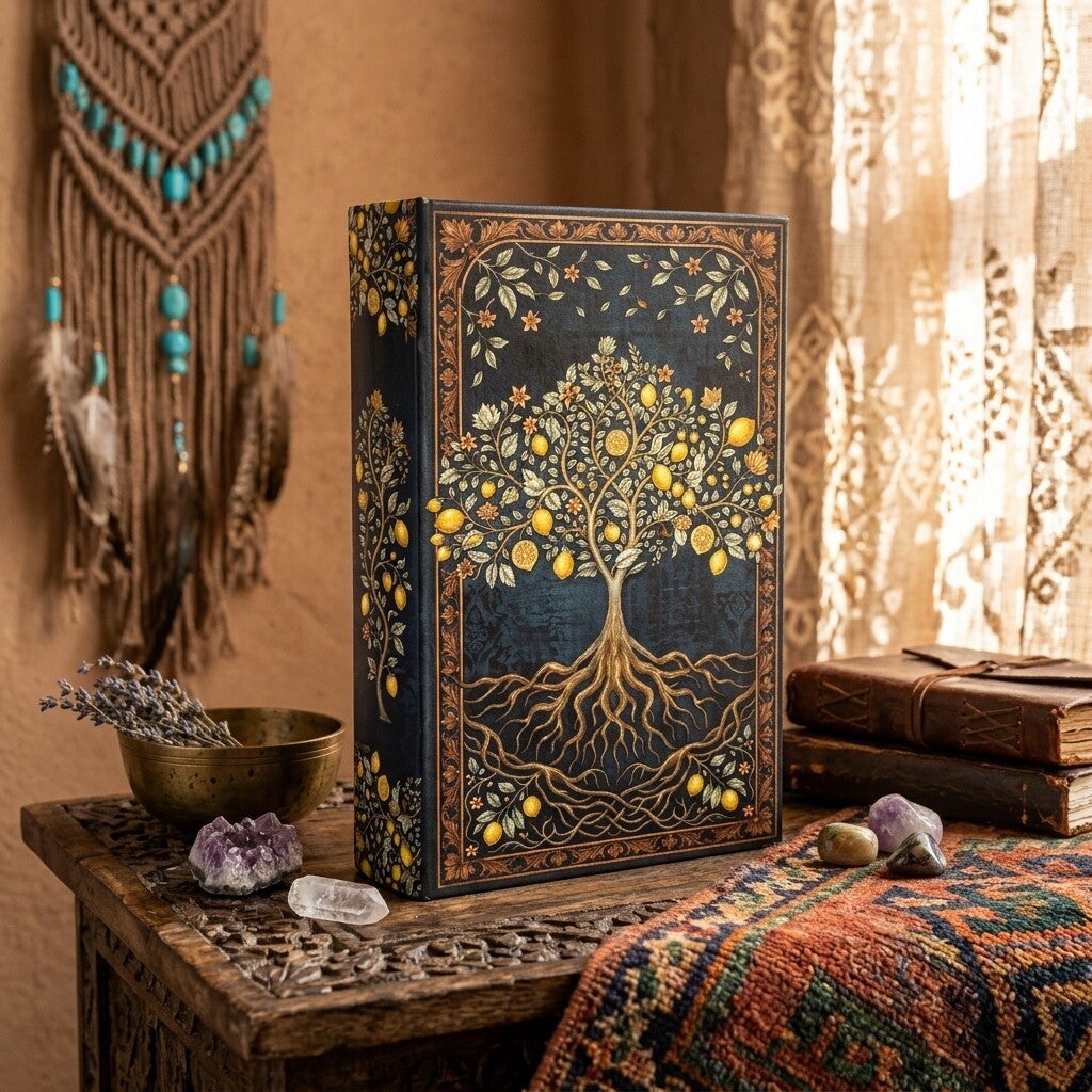 Caja Libro Secretos Árbol de la Vida | Alhajero Místico Boho