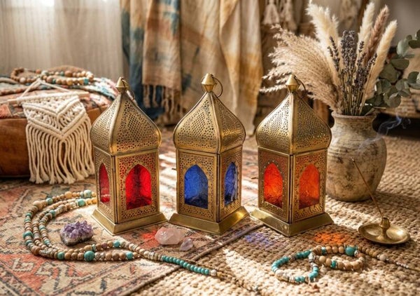 Farol Candil Marroquí Dorado Yamir | Estilo Boho Chic