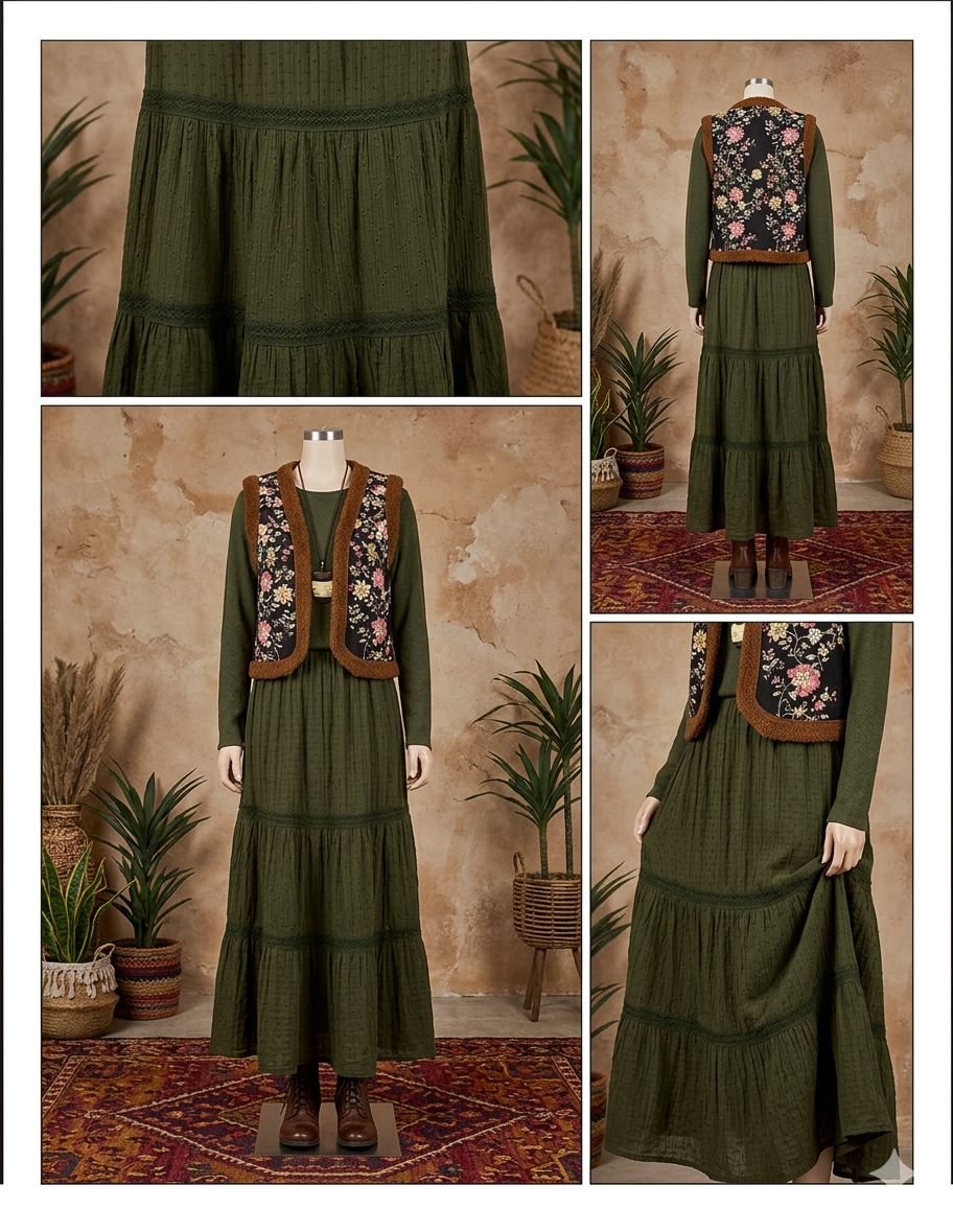 Falda larga Refugio | Moda Hippie Sostenible | Tiendasamarcanda
