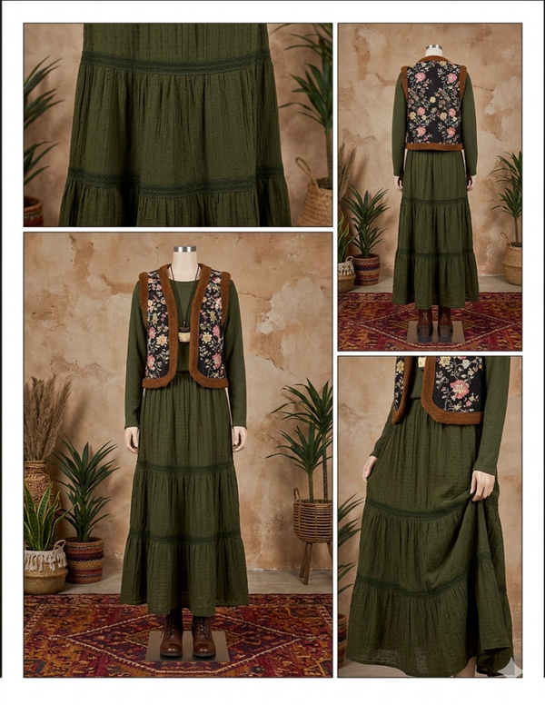 Falda larga Refugio | Moda Hippie Sostenible | Tiendasamarcanda