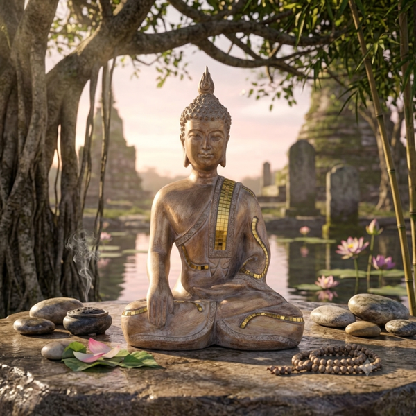 Buda Resina Dorado | Artesanal Hippie