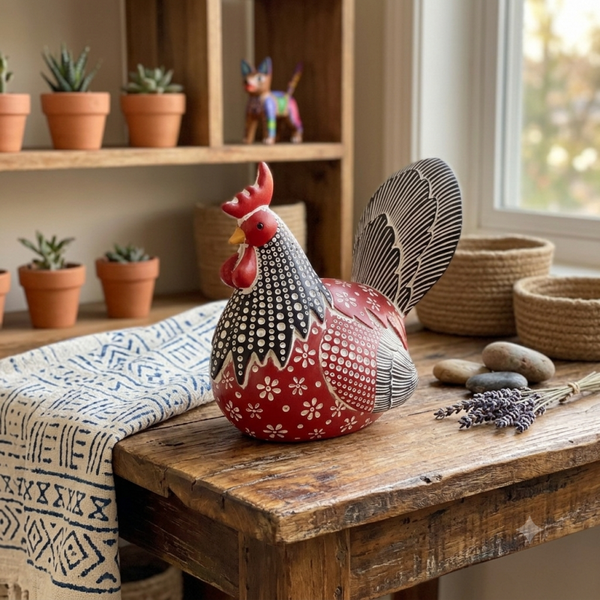 Gallo Resina Rojo | Artesanal Hippie