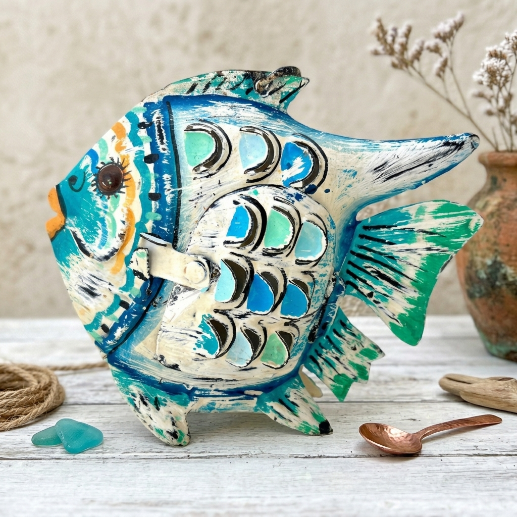 Portavelas Pez Azul | Ideas Decoración Hippie