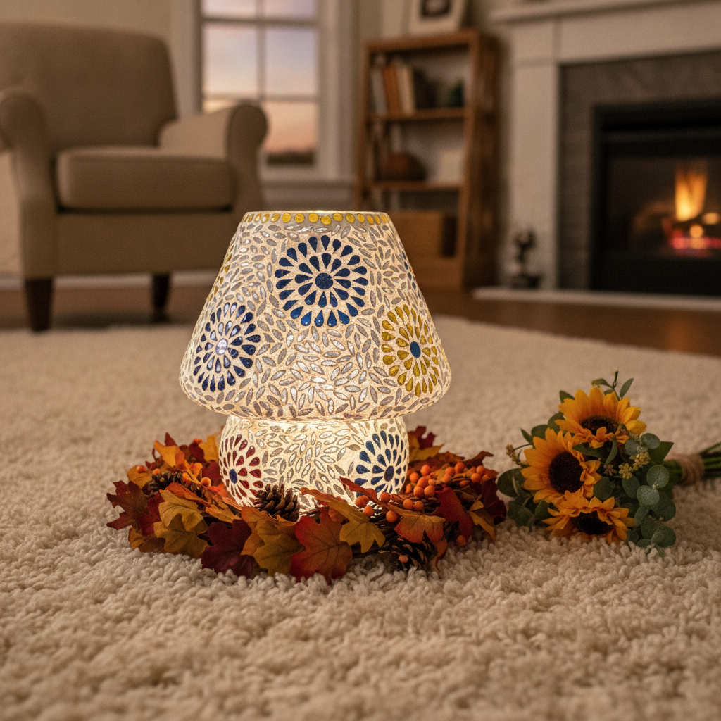 Lámpara Mosaico Blanco | Lámparas Hippie Chic