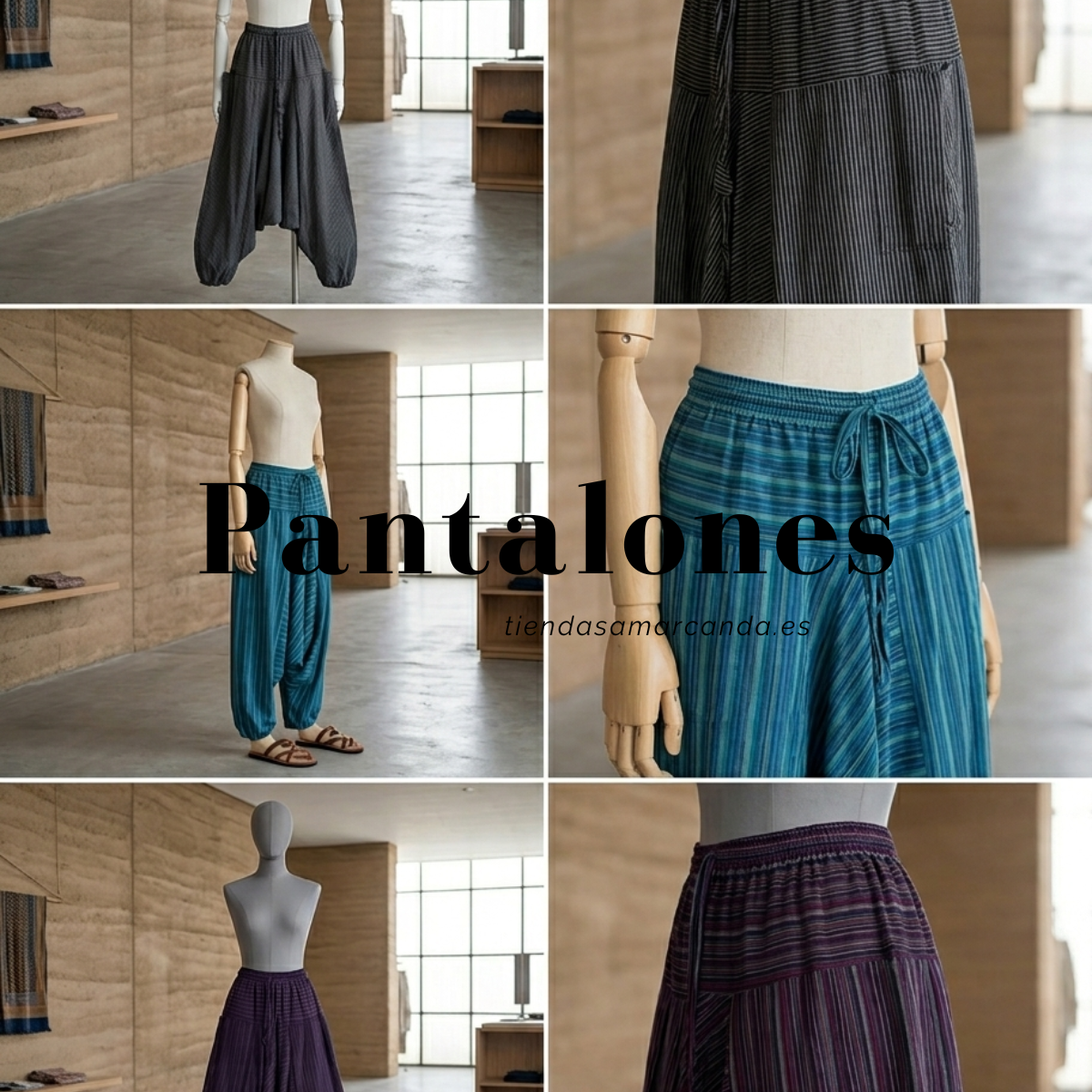Pantalones hippies de tiro bajo