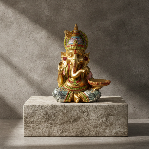 Portavelas Ganesha Sentado | Decoraciones Hippies