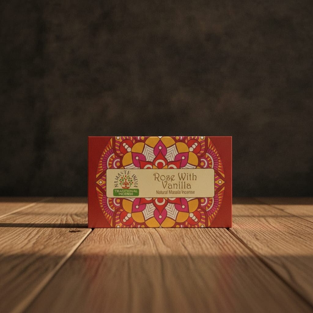 Incienso Namaste India Rosa con Vainilla | Display 12 Cajas