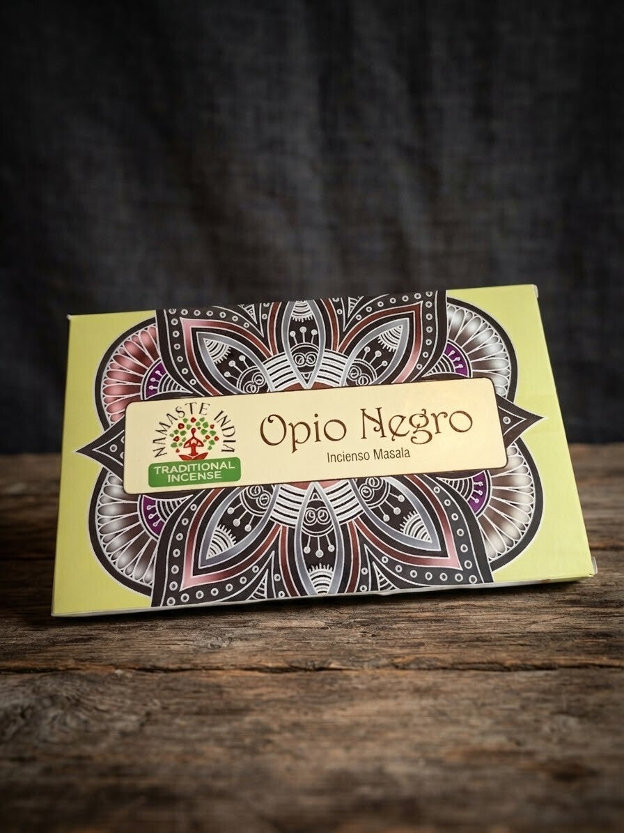 Incienso Namaste India Opio Negro | Pack Display 12 Cajas