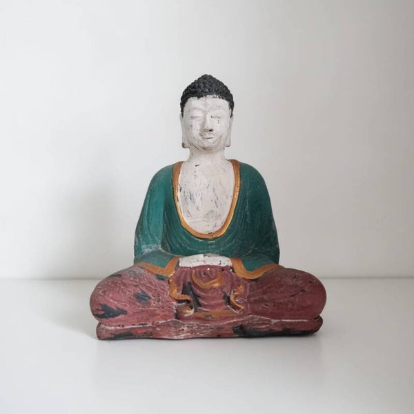 Buda Meditando Policromado | Figura Resina Zen
