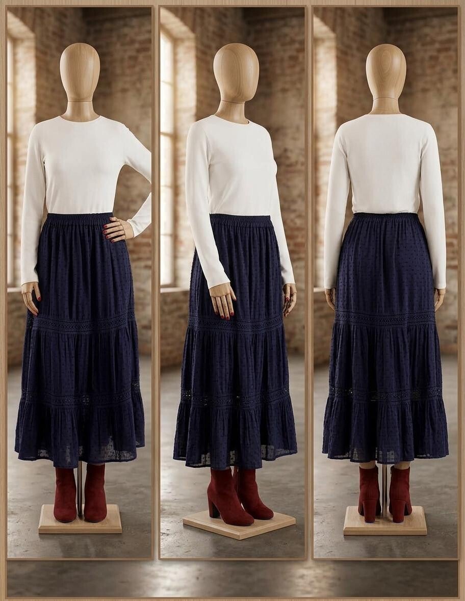 Falda Maxi Kerala con Puntilla y Volantes | Moda Boho Chic
