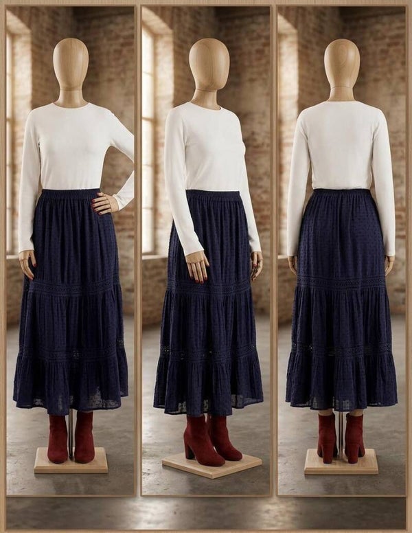 Falda Maxi Kerala con Puntilla y Volantes | Moda Boho Chic