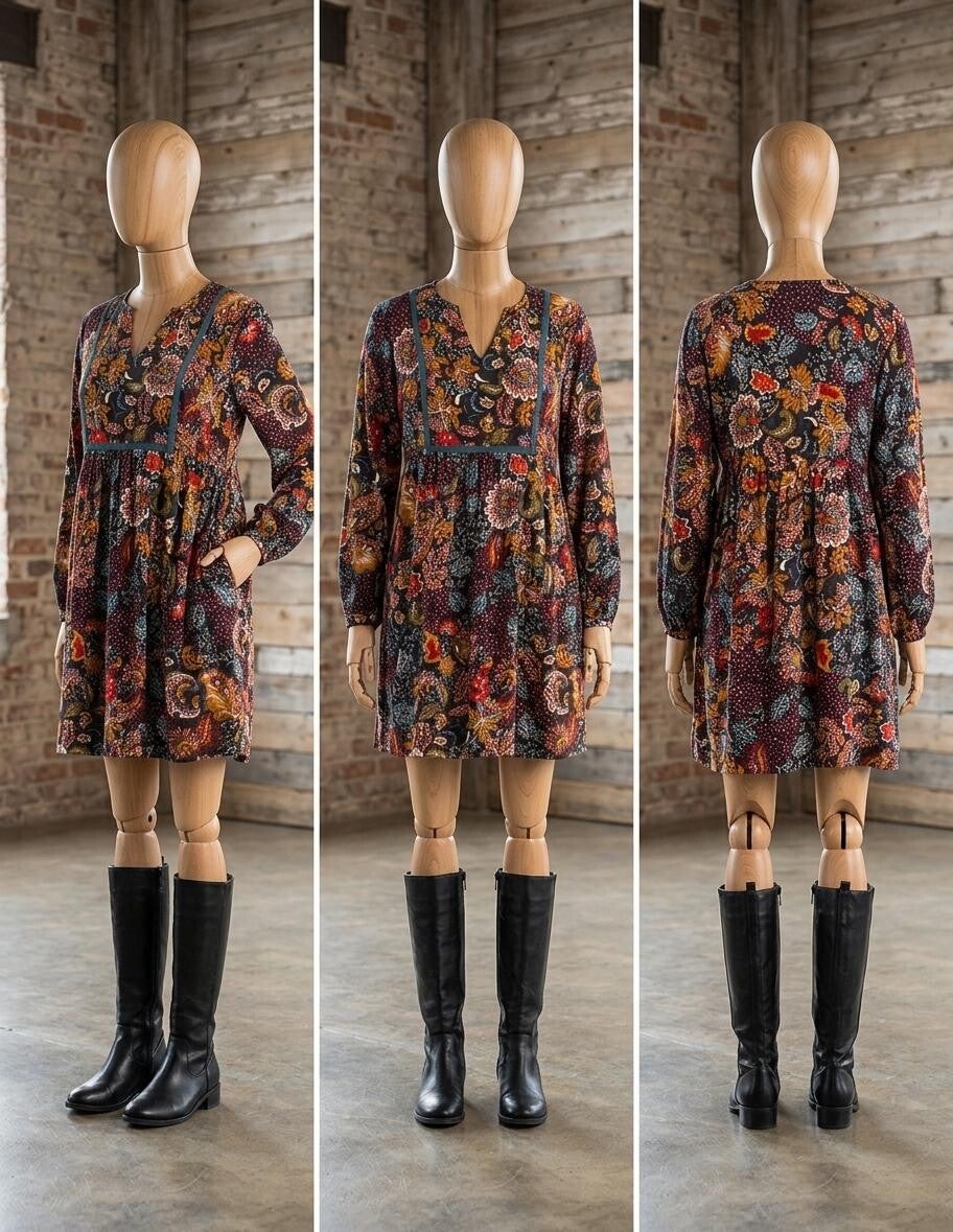 Vestido Corto Jaipur Estampado Paisley Étnico | Moda Boho Chic