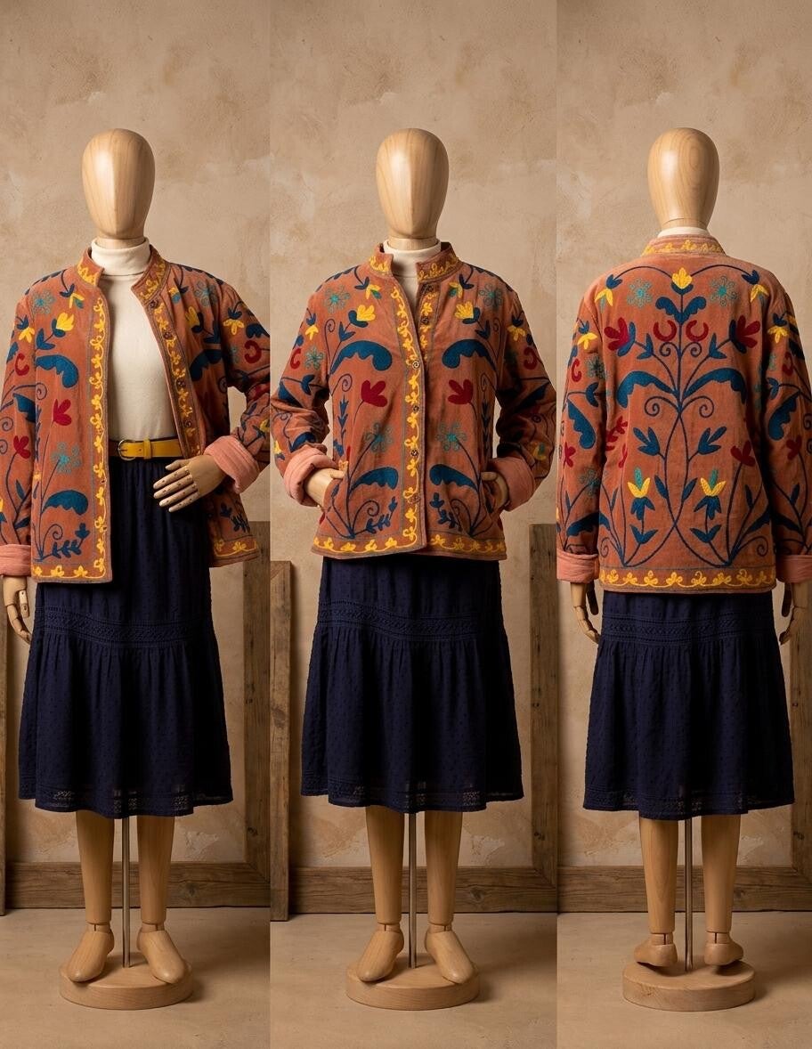 Chaqueta Srinagar Terciopelo Bordado Étnico | Moda Boho