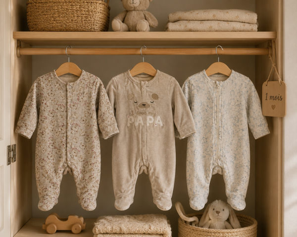 Lot de 3 pyjamas bébé garçon 1 mois 🤎