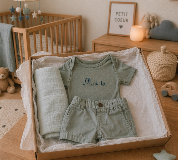 Mini Box « Mini toi » – douceur vert sauge 💛