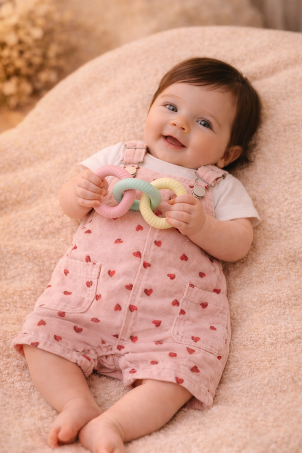Salopette bébé à cœurs – douceur du quotidien