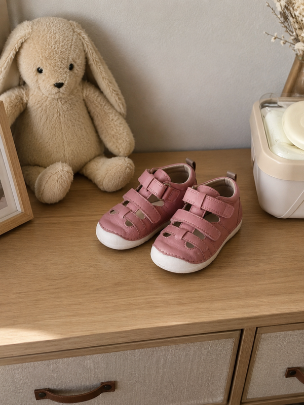 Sandales bébé roses poudré