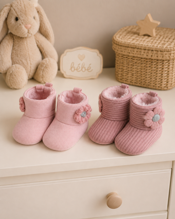 Lot de chaussons bébé fille rose