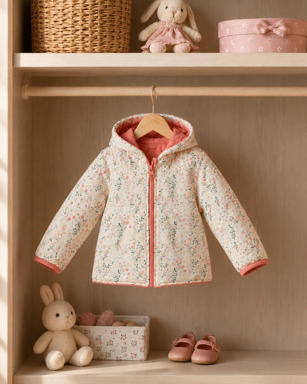 Veste réversible bébé fille