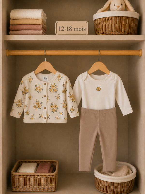 Ensemble fleuri & douceur beige